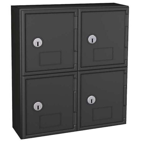 Cell Phone Locker, 12 in W, 4 in D, 13 1/2 in H, (2) Tier, (2) Wide, Black MPN:UVQ1046