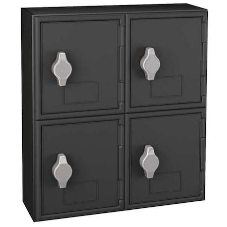 Cell Phone Locker, 12 in W, 4 in D, 13 1/2 in H, (2) Tier, (2) Wide, Black MPN:UVQ1047