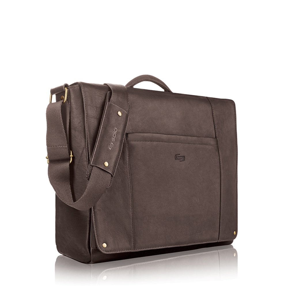 Solo New York Hudson Leather Messenger Bag For Laptops, Espresso MPN:VTA502-3U2