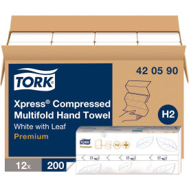 Tork® Xpress Compressed Multifold Hand Towels White 200 Sheets/Pack 12 Packs/Carton 420590