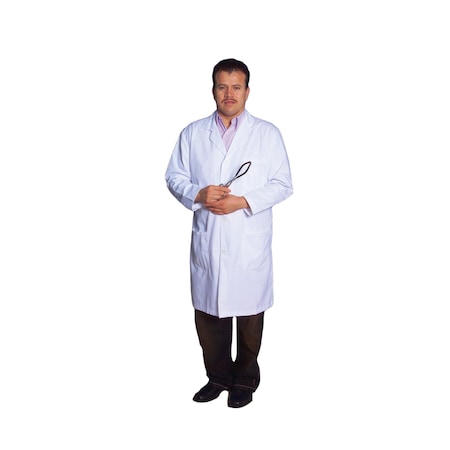 Lab Coat, Cotton Blend Fabric, 1 Pockets, Buttons MPN:LCMXS1