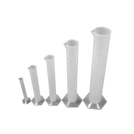 Graduated Cylinder Set of 5, PP, Hex Bas MPN:CPSET5