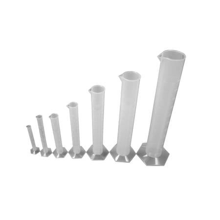 Graduated Cylinder Set of 7, PP, Hex Bas MPN:CPSET7-H