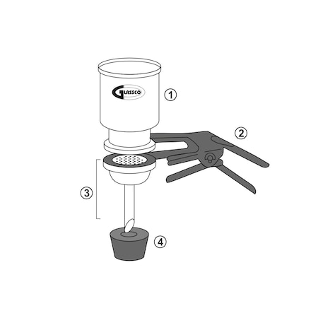 Replacement Ptfe-Coated Glass Funnel, 30 MPN:FHFP300