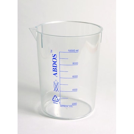 Beakers, Printed Graduations, Polym, PK 2, 5000 mL / 2 PK MPN:P50707