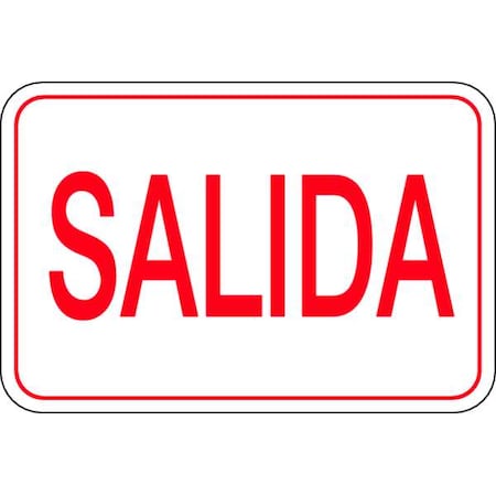 Exit Sign, Plastic, 10 in W, 7 in H, Salida, White MPN:UVOS1045