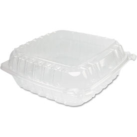 Dart® ClearSeal Hinged-Lid Plastic Containers 9.3x8.8x3 Clear Plastic 100/Bag 2 Bags/CT C95PST1