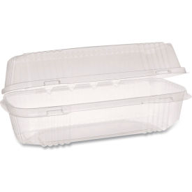 Pactiv Evergreen ClearView SmartLock Hinged Lid Hoagie Container 27 oz. Cap. Clear 250/Carton YCI810490000
