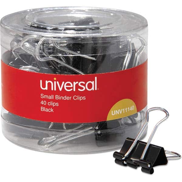 Binder Clips; Width (Inch): 0.75in ; Color: Black; Silver ; Sheet Capacity: 0 ; Capacity (Inch): 0.38 ; UNSPSC Code: 0044122105 MPN:UNV11140 - Pkg Qty 40