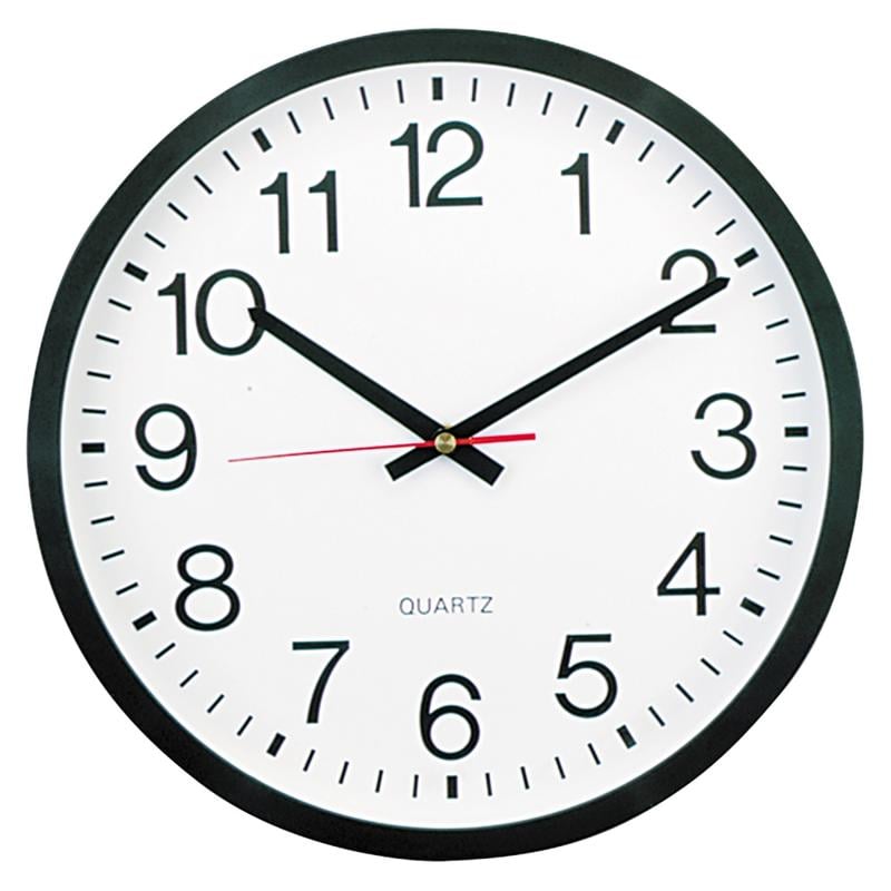 Universal Round Wall Clock, 12 5/8in, Black (Min Order Qty 2) MPN:10431