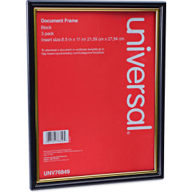 Universal® All Purpose Document Frame 8.5 x 11 Insert Black/Gold 3/Pack UNV76849