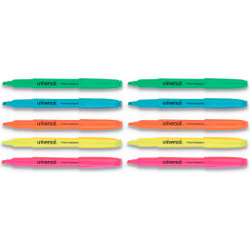 Universal™ Pocket Highlighters Chisel Tip Assorted Colors Dozen UNV08857