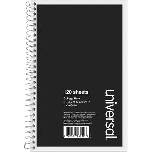 Wirebound Notebook: 120 Sheets, College Ruled MPN:UNV66410