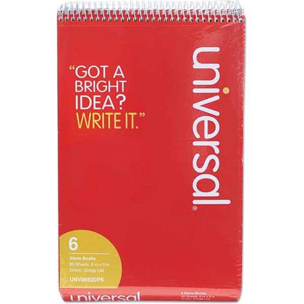 Notebook: 80 Sheets, Gregg Ruled MPN:UNV86920PK - Pkg Qty 6