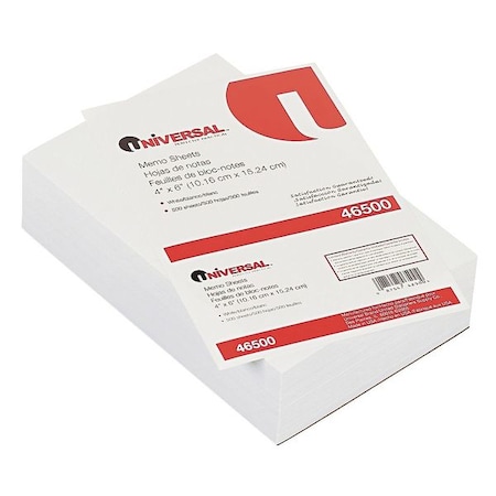 Loose Leaf, Memo, 4 x 6 In, PK500 MPN:UNV46500