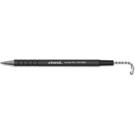 Universal™ Stick Ballpoint Counter Pen Medium 1mm Black Ink Black Barrel UNV15625