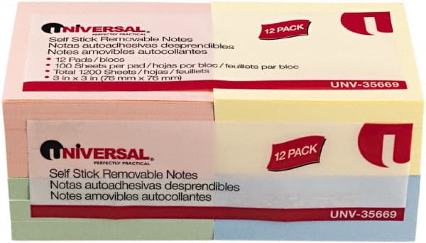 Self-Stick Note & Page Flag Dispensers; Dispenser Type: Self-Stick Note Dispenser ; For Use With: Self-Stick Note ; Overall Depth: 3in ; Overall Width: 3in ; Overall Height: 3in ; UNSPSC Code: 0014111530 MPN:UNV35669 - Pkg Qty 12