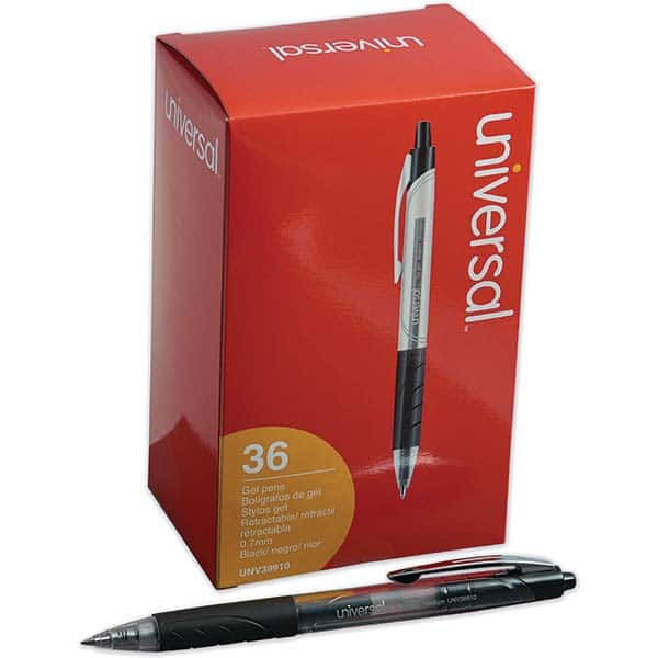 Comfort Grip Retractable Pen: 0.7 mm Tip, Black Ink MPN:UNV39910