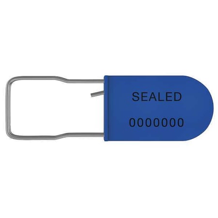 Padlock Seals, Blue, Plastic, PK50 MPN:UPAD-S BLUE50
