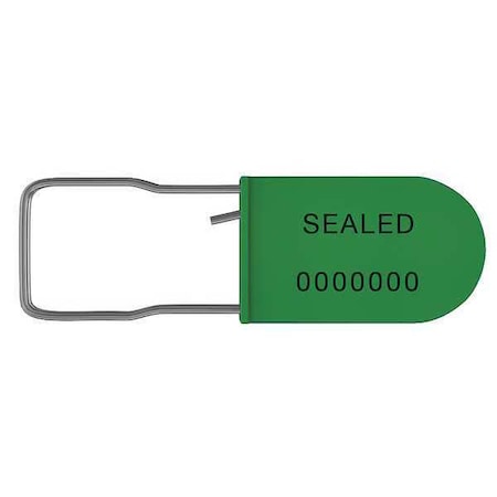 Padlock Seals, Green, Plastic, PK50 MPN:UPAD-S GREEN50