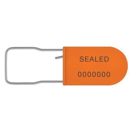 Padlock Seals, Orange, Plastic, PK50 MPN:UPAD-S ORANGE50