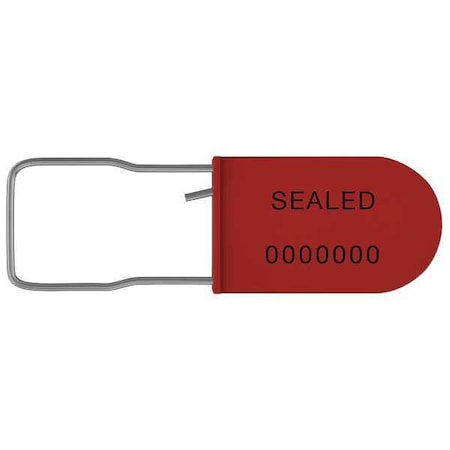 Padlock Seals, Red, Plastic, PK50 MPN:UPAD-S RED50