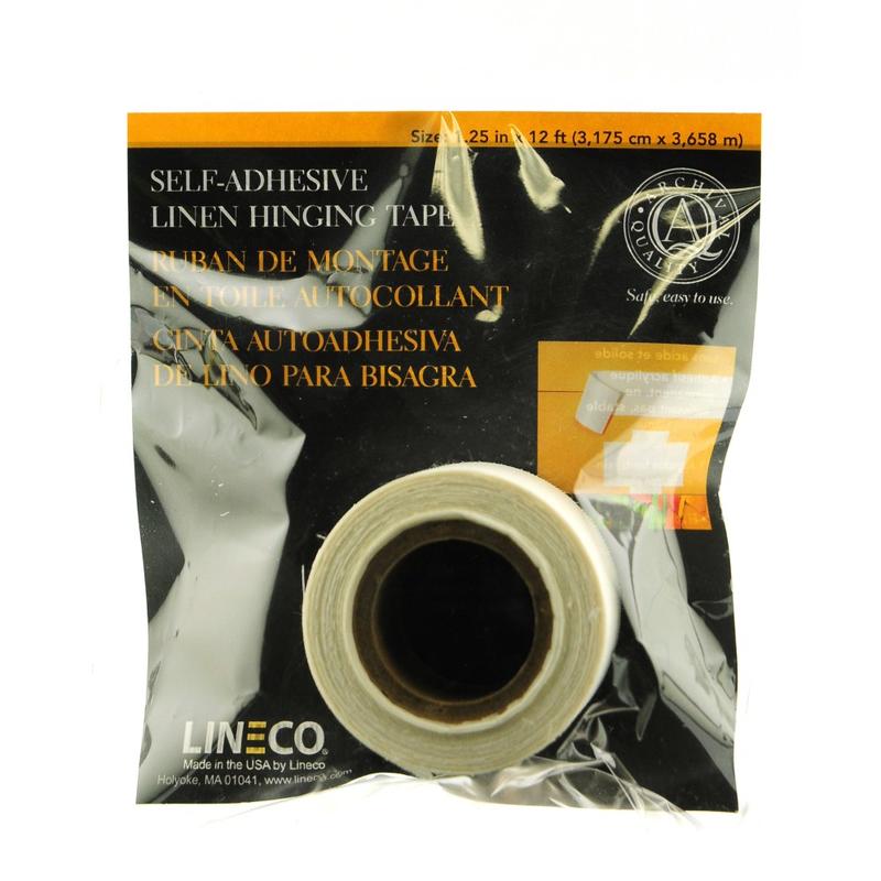 Lineco Self-Adhesive Linen Hinging Tape, 1 1/4in x 12ft, White MPN:L533-1055M