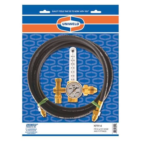 Flowmeter Regulator and Hose Kit, Argon, Single Stage, 0.965