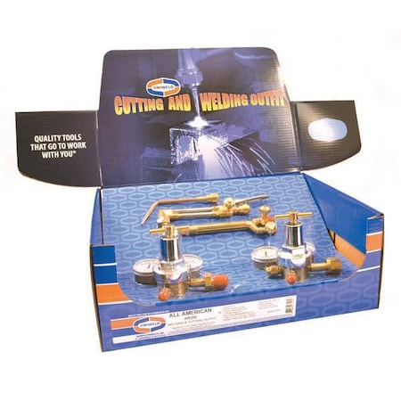 Gas Welding Outfit, All American® Series, Acetylene, 9/16 in -18, B, CA350, 13-2 MPN:KR350