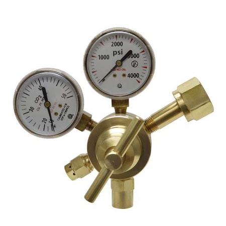 Flow Gauge Regulator, Carbon Dioxide, Single Stage, 0.965