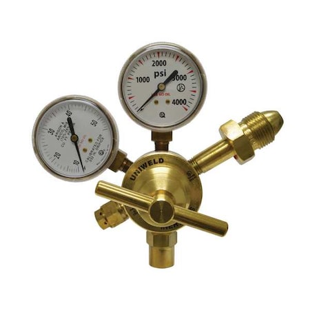 Flow Gauge Regulator, Argon, Carbon Dioxide, Single Stage, 5/8