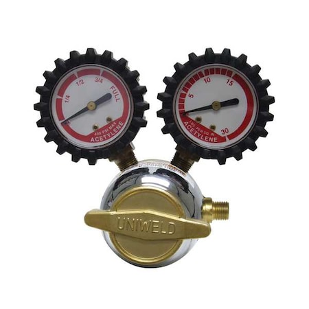 Regulator LD Acetylene CGA200, Acetylene, Single Stage, 3/8