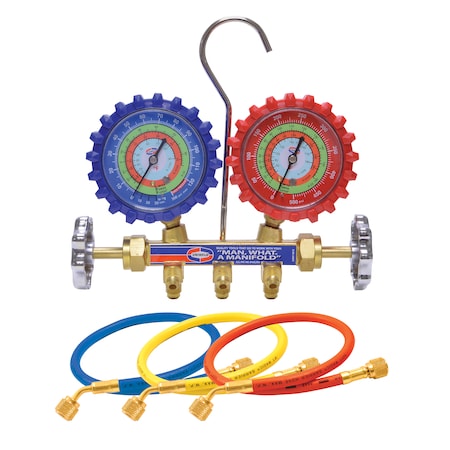 Manifold, 2 Valve, 5 ft., SMB Hose Set MPN:QAL5SM
