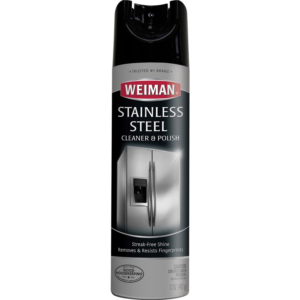 Weiman Products Stainless Steel Cleaner/Polish - Aerosol - 17 fl oz (0.5 quart) - Floral Scent - 6 / Carton - Clear (Min Order Qty 2) MPN:49ACT