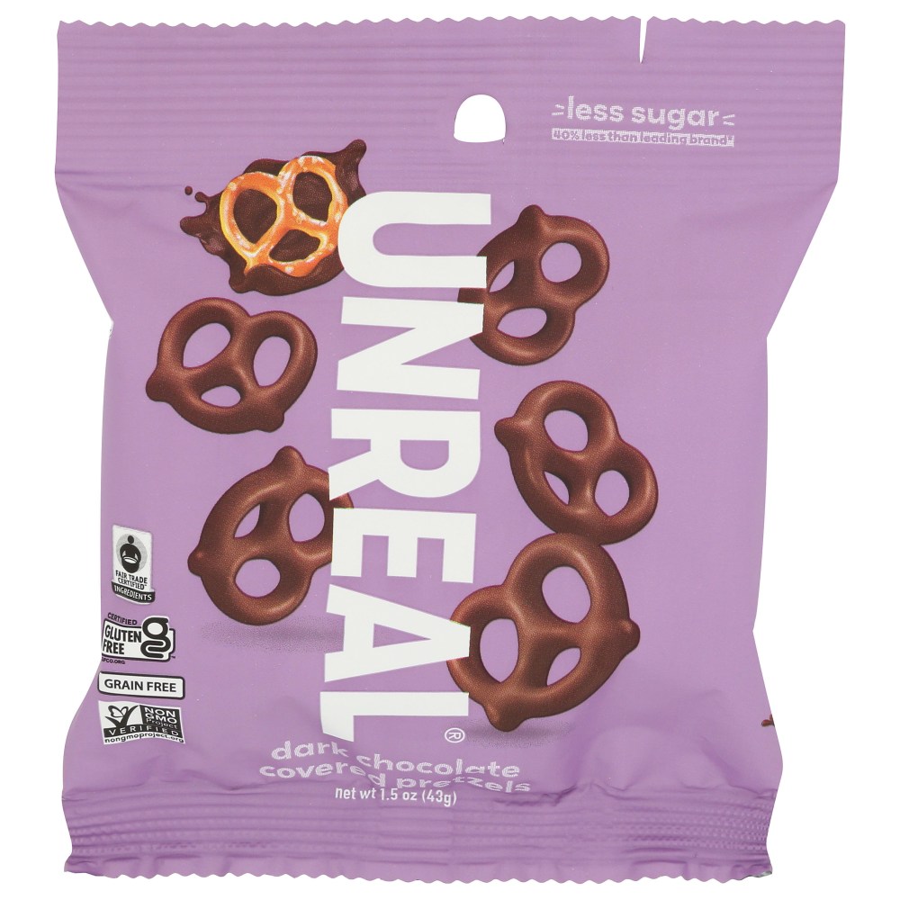 Unreal Dark Chocolate Pretzels, 1.5 Oz, Total Qty 9 MPN:10321