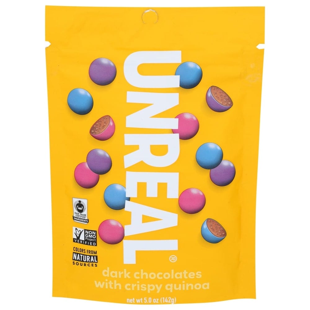 Unreal Crispy Quinoa Dark Chocolate Gems, 5 Oz, Total Qty 6 MPN:222