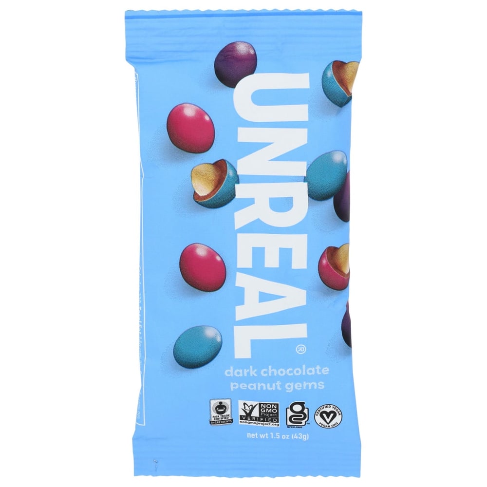 Unreal Dark Chocolate Peanut Gems, 1.5 Oz, Total Qty 12 MPN:4021