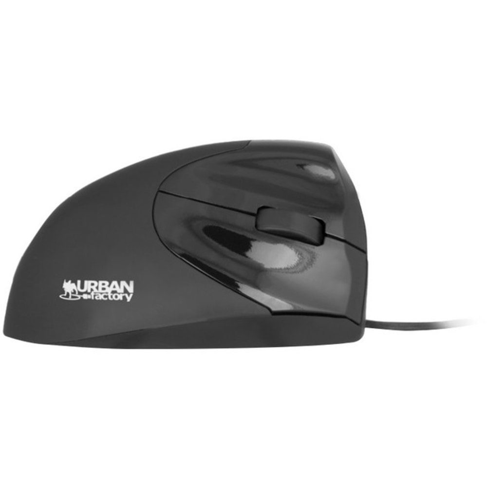 Urban Factory Ergo Mouse EMR01UF-V2 - Vertical mouse - ergonomic - right-handed - optical - 3 buttons - wired - USB - black MPN:EMR01UF-N