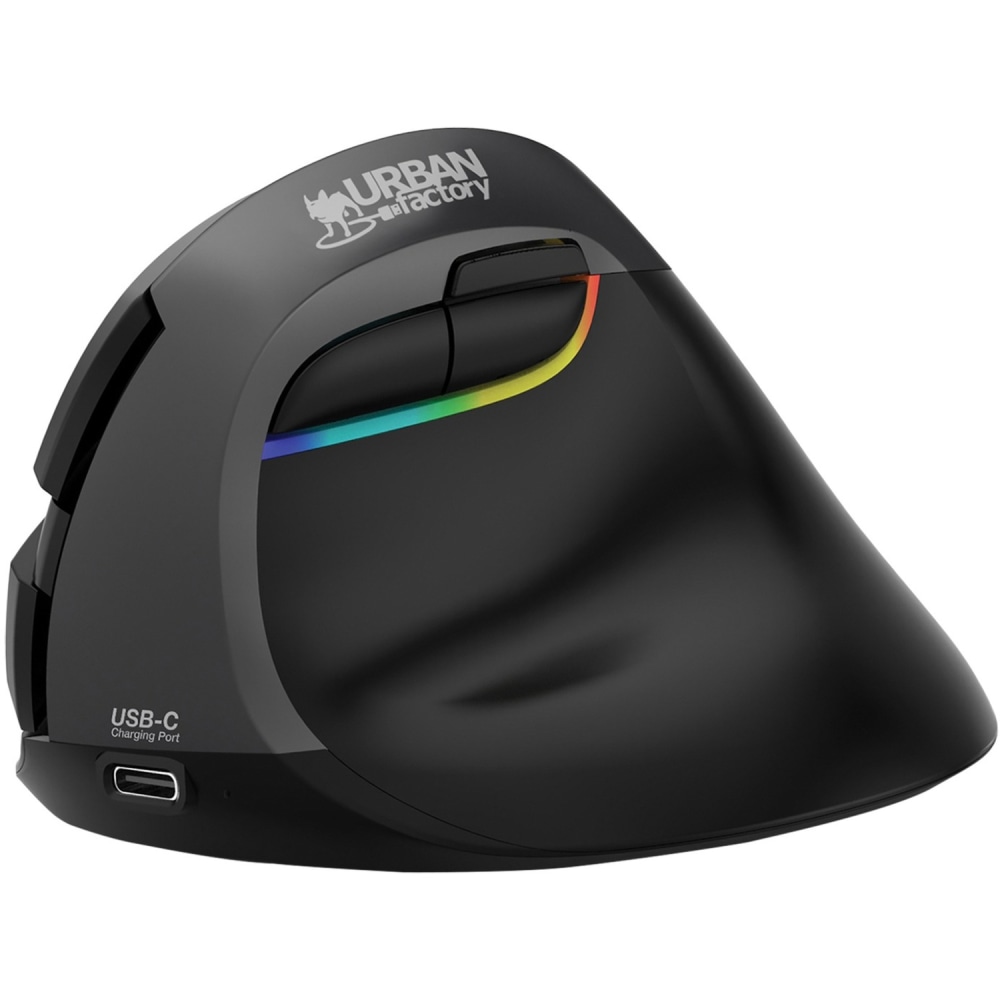 Urban Factory ERGO PRO Mouse - Optical - Wireless - Bluetooth/Radio Frequency - 2.40 GHz - Rechargeable - EPR20UF MPN:EPR20UF