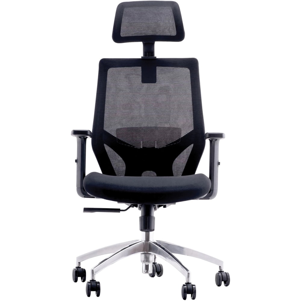 Urban Factory Ergo: Adjustable Office Chair - 5-star Base - Black - Fabric, Rubber, Steel, Chrome, Plastic - Armrest MPN:ESC01UF