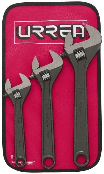 Adjustable Wrench Set: 3 Pc, 1 to 1-5/16