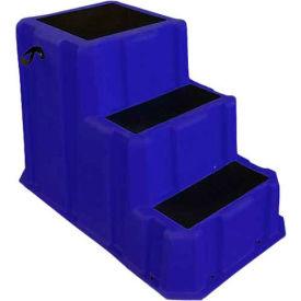 3 Step Nestable Plastic Step Stand - Blue 26