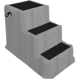 3 Step Nestable Plastic Step Stand - Gray 26