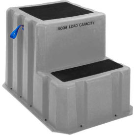 2 Step Plastic Step Stand Extra Large - Gray 25-1/2