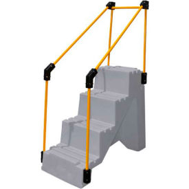 4 Step Plastic Step Stand W/ Handrails - Gray 27