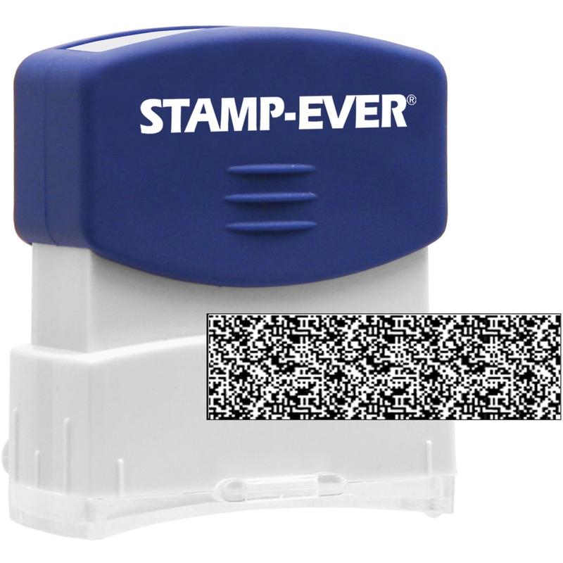 Stamp-Ever Pre-inked Security Block Stamp - 1.69in Impression Width x 0.56in Impression Length - 50000 Impression(s) - Blue - 1 Each (Min Order Qty 6) MPN:8866