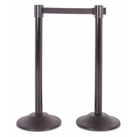 Steel Stanchion, Black, 7.5ft, Black Belt, PR MPN:U2102