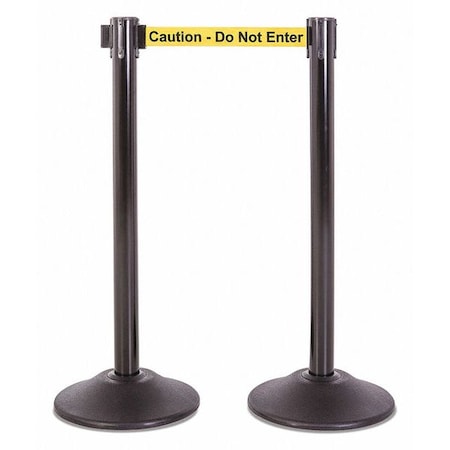 Steel Stanchion, Blk, 7.5ft, Safety Belt, PR MPN:U2102CAU