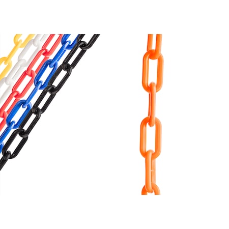 10 ft L Plastic Chain, 2 in Links, Orange, SunShield MPN:U2310ORG