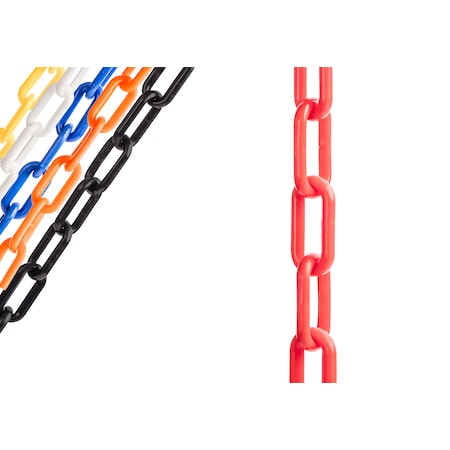10 ft L Plastic Chain, 2 in Links, Red, SunShield MPN:U2310RED